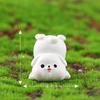 Micro Paisagem de Musgo Desenho Animado Fofo Cachorro Branco Animal Boneco Decoração Artesanal Acessórios Mini Enfeites de Mesa