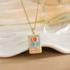 Colgante de Moda Europea y Americana Personalizado Nicho Acero Inoxidable Chapado en Oro de 18K Vintage Original Nuevo Colgante de Carta del Tarot