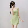 Nuevo Traje de Baño para Mujer, Hermoso de una Pieza, Cubre la Piel, Adelgazante, Espalda Hermosa, Pechos Pequeños, Traje de Baño Conservador de Lujo para Aguas Termales