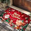 Nueva Alfombra Navideña Transfronteriza Felpudo de Entrada Decoración de Interiores Sala de Estar Papá Noel Felpudo Rojo Entrada