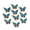 Colgante de mariposa de color acrílico de aleación, accesorios de joyería para bricolaje, pulsera, collar, pendientes, colgante al por mayor