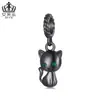 Colgante de Gato Negro y Blanco Lindo Aifula Versátil Adorable Mascota Cuentas de Cobre Chapado en Platino Pulsera DIY Cuentas Sueltas Venta al por Mayor