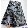 Tecido de Organza Bordado Jacquard Semitransparente com Fio de Ouro e Prata Estilo Antigo Tecido de Renda Brocado Africano