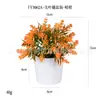 Mini maceta de plástico artificial hecha a medida para escritorio, regalo transfronterizo, hierba de cobre Pu, planta verde, crisantemo silvestre, flor artificial, bonsái de simulación