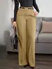 Calças retas folgadas plus size com caimento fluido, novo estilo feminino primavera e outono 2026, cintura média, emagrecimento, calças casuais
