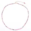 Collar de Turmalina Natural Badu para Mujer Collar de Plata S925 Lujo Ligero Inyectado en Oro de 14K Cadena de Clavícula de Verano Regalo