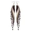 Pendientes Bohemios Largos con Borlas de Cuentas para Mujer, Pendientes de Estilo Étnico Negros, Blancos y Marrones, Accesorios de Vacaciones Europeos y Americanos al por Mayor