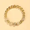 Pulseira de Contas Coloridas em Laca da Montanha Putuo para Atração de Riqueza Pulseira de Cristal Natural Ágata Azul Pulseira de Contas para Virar a Sorte Pulseira Exquisita para Mulheres