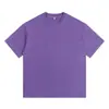 Camiseta Europeia e Americana Transfronteiriça 260g Algodão Puro Lavado e Tingido Retrô Solta Grande Tamanho Desgastada Branqueada Manga Curta Masculina