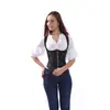 Ropa moldeadora de cuerpo con varillas de acero y estampado jacquard con clip trasero transfronterizo, chaqueta ajustada para damas de la corte europea y americana, suministro de comercio exterior