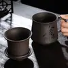 Taza de té para una persona taza de arena púrpura taza de maestro con tapa con filtro oficina en casa taza de separación de té de gran capacidad