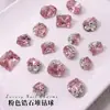 Decoraciones para Uñas con Zirconia Rosa Apilada de Diamante, Brillantes Sin Base, Forma de Huevo de Paloma, Cuadrado Grueso de Ángulo Recto, Accesorios para Uñas con Bola de Diamante