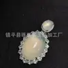 Pingente Ruyi em Forma de Ovo de Pombo com Calcedônia Branca Natural Inlaid, Novo Estilo Chinês Pingente com Fivela de Segurança de Jade Inlaid Banhado a Prata