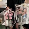 520 Flor Eterna Acrílico Espelho Transparente Caixa de Presente Fabricante Venda Direta Dia dos Namorados Chinês Presente de Confissão Caixa Vazia DIY