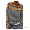 Amazon Europeo y Americano Nuevo Estilo Suéter para Mujer Más Vendido Cuello Redondo Bloque de Color Holgado Moda Jersey Suéter Tejido