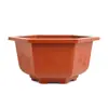 Hengdeli Base Plantio Vaso de Flor Bonsai Plástico Diâmetro Grande Vaso Tijolo Espessado Octogonal Vaso de Flor Hexagonal Vermelho