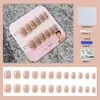Venta Directa Personalizada de Fábrica Uñas Cortas, Medias y Largas para Manicura, Uñas Portátiles de Fototerapia Hechas a Mano, Pegatinas para Uñas, Estilo de Lujo Accesible 24 Piezas