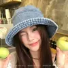 Sombrero de Pescador Retro de Mezclilla Japonés Liangfang para Mujer, Estilo Coreano, Cubre Rostro, Adelgaza el Rostro, Modelo Popular