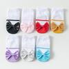 Calcetines Antideslizantes para Bebé con Lazo Zapatos de Ballet Falsos para Niños Calcetines de Algodón para el Suelo de Bebé Princesa Española