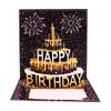 Tarjeta de felicitación de tallado en papel hueco 3D Bendición Tarjeta de felicitación plegable de pastel de cumpleaños Sentido avanzado Fuegos artificiales creativos Tarjeta de felicitación de regalo