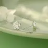 Aretes de Plata de Ley S999 con Cierre de Mariposa de Plata Camelia Estilo Mori Frescos y Dulces Nuevo Estilo de Verano Suaves Dulces Exquisitos Pendientes Venta al por Mayor