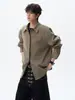 Estilo Old Money, diseño de remaches, camisa de manga larga para hombre, nueva colección otoño 2026, moderna y elegante, top casual holgado
