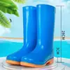 Queda Brusca de PreçoBotas de chuva de cano alto para mulheres, sapatos impermeáveis, sapatos de borracha, botas d'água para mulheres adultas, sapatos d'água espessados para cozinha para mulheres