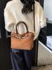 Bolso vintage esmerilado de gran capacidad para mujer, nuevo bolso de hombro, elegante maletín portátil para trabajo, otoño e invierno 2024