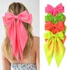 Pinza de resorte con lazo de cinta fluorescente de estilo europeo y americano de venta caliente transfronteriza, pasador de pelo de color sólido, accesorios para el cabello, tocado al por mayor