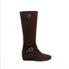 Botas altas hasta la rodilla para mujer, de piel genuina, con efecto de aumento de altura, diseño plisado vintage y silueta de bota de cowboy estilo Western para la colección de otoño 2026