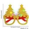 Gafas Luminosas de Dibujos Animados de Navidad Decoración Navideña Suministros para Fiesta Feliz Año Nuevo Letra Luz LED Marco de Gafas