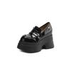 Mocasines de Tacón Ultra Alto de 12 cm Novedad 2025 Plataforma Suela Gruesa Tacón Grueso Que Aumenta la Altura Versátiles Zapatos de Piel para Personas Bajitas