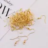 Ganchos de ouvido de metal multicoloridos simples com contas redondas Acessórios para brincos de joias DIY Materiais atacado em estoque