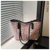 Bolsa Tote de Hombro Simple Estilo Preppy Moda Nueva 2025 con Lazo Dulce y de Gran Capacidad para Mujer