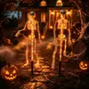 Luzes de Fio de Halloween Transfronteiriças, Luzes de Chão de Caveira, Luzes de Ambiente Decorativas para Pátio Externo e Gramado Alimentadas por Energia Solar Esqueleto Simulado