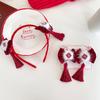 Año Nuevo para Niños Bola de Pelo Borla Tarjeta para el Cabello Lazo de Terciopelo Vintage Pasador para el Cabello Diadema de Princesa para Niñas Accesorios Festivos para el Cabello
