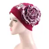 Gorro Transfronterizo con Flor Lateral, Gorro Pañuelo, Gorro de Quimioterapia, Gorro Postparto, Gorro Protector para el Cabello, Gorro Transfronterizo de Amazon Jdt-515