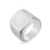 R0094-Hk02 Joyería Moderna Europea y Americana Exportación Anillo Minimalista Liso Rectangular de Acero de Titanio para Hombre en Tres Colores
