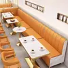 Conjunto de mesa e cadeira da moda para loja de milk tea, restaurante ocidental, cafeteria, sobremesa, lanche, fast food, móveis comerciais modernos, sofá de canto