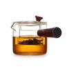 Tetera de Vidrio con Asa Lateral y Filtro para Preparar Té, Juego de Preparación de Té Espeso Resistente a Altas Temperaturas con Separación de Té y Agua