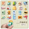 20 pegatinas magnéticas suaves originales para refrigerador para electrodomésticos, productos caseros educativos de aprendizaje temprano, pegatinas magnéticas decorativas impermeables