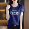 Camiseta de manga corta de marca para mujer, superávit de comercio exterior transfronterizo, corte holgado, talla grande, top de manga media moderno y versátil