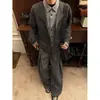 Suéter jacquard de espiga de trigo cinza, falso duas peças para homens, outono, alta qualidade, nicho, gola de camisa, top de malha emendado