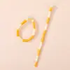 Llavero con anilla y correa de color macarrón en bloques, correa corta tejida fresca para teléfono, accesorio DIY, disponible para dropshipping