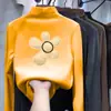 Y2365# camisa interior de terciopelo de doble cara de cuello medio alto para niñas, nuevo abrigo grueso cálido de estilo occidental para niños, moda