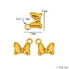 Pingente Banhado a Ouro 18K de Aço Inoxidável Laço/Coração/Cruz/Traje Espacial/Urso Acessórios para Joias DIY