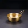 Cuenco para Vino de Arroz, Cuenco de Cocina Estilo Coreano, Cuenco Dorado de Acero Inoxidable Coreano para Arroz con Asa, Cuenco para Salsa para Mojar, Cuenco Pequeño para Snacks, Cuenco para Fideos Instantáneos