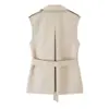 Colete Elegante Feminino Dupla Face Estilo Europeu e Americano Z 2026 Nova Moda com Gola e Cinto 6318264