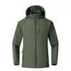 Jaqueta Casual com Capuz Corta-Vento Masculina Camada Única para Outono e Inverno, Jaqueta Esportiva para Montanhismo