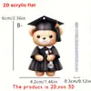 Pendente de urso acrílico 2D criativo novo para a temporada de formatura, pingente de chave de carro, adereços de decoração de feriado